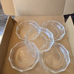 Vintage VAL ST LAMBERT Set of 5 Elegant Sauce Bowls 3 3/4" w x 3/4" h - Italy